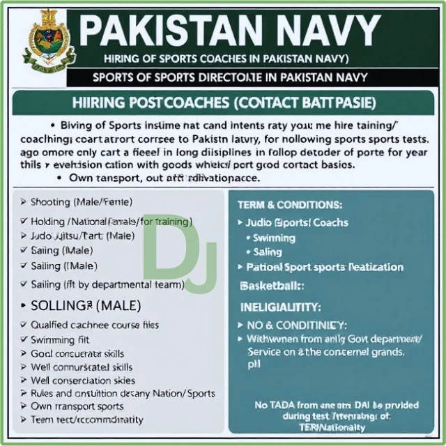 Pakistan Navy jobs advertisement 2024