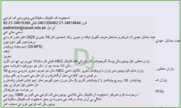 Institute of Clinical Psychology ICP Job Advertisement 2024