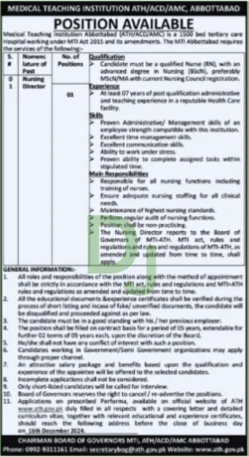 Medical teaching institute MTI job advertisement 2024